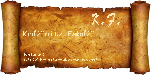 Kránitz Fabó névjegykártya